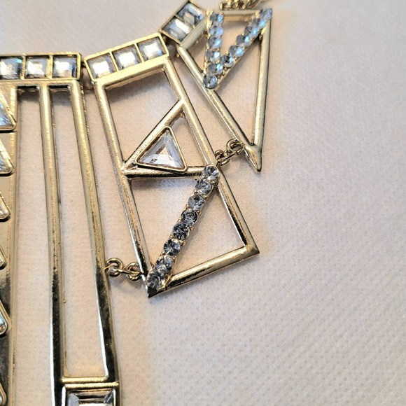 7 Charming Sisters Statement Necklace Gold-Tone Crystal - Picture 7 of 11